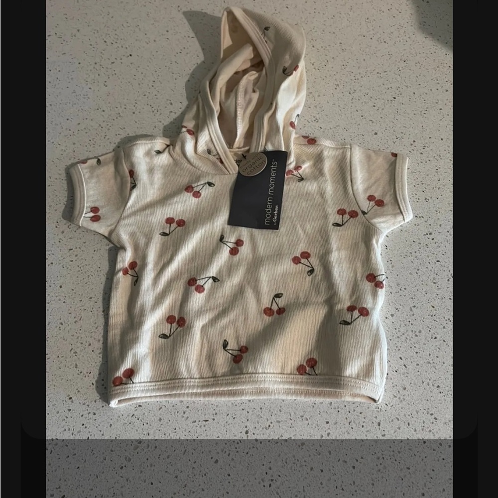 NWT baby 3-6m hooded shirt organic cotton 1634